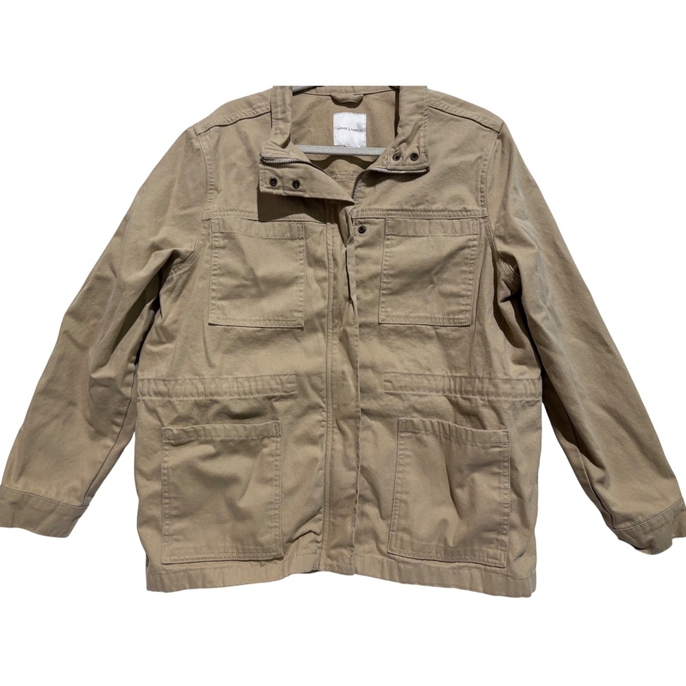 Vintage America Chore Utility Barn Coat Jacket‎ XL Zip Front Pockets Lagenlook